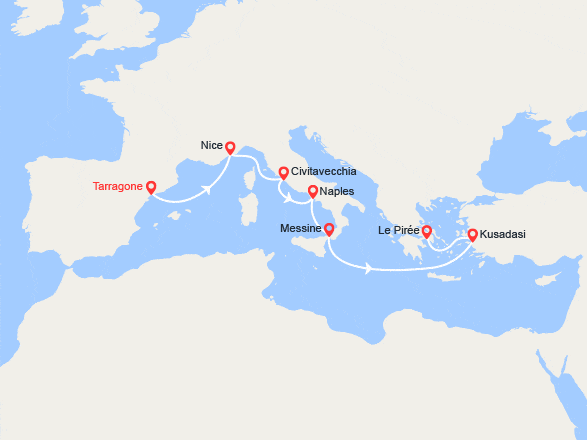 itin&eacute;raire croisi&egrave;re Méditerranée Occidentale : Les Rivieras Méditerranéennes 