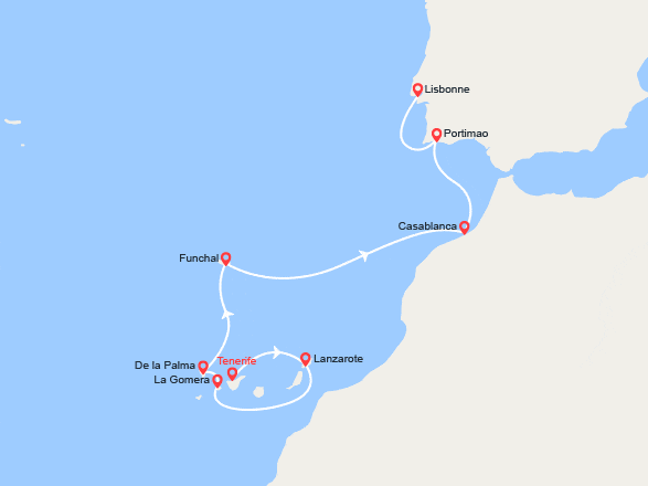 itin&eacute;raire croisi&egrave;re Canaries Madère : les volcaniques et cités historiques de l' Atlantique Nord 