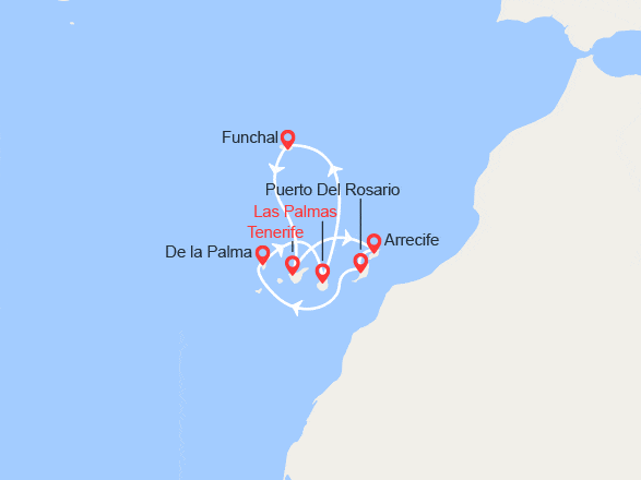 itinéraire croisière Méditerranée Occidentale : Madère & Iles Canaries