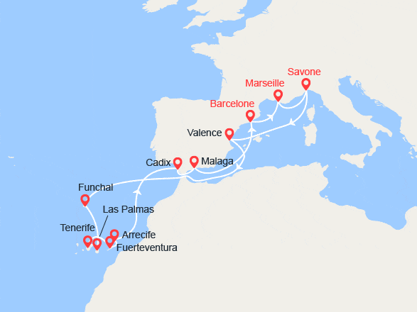 itinéraire croisière Canaries Madère : Madère et Iles Canaries