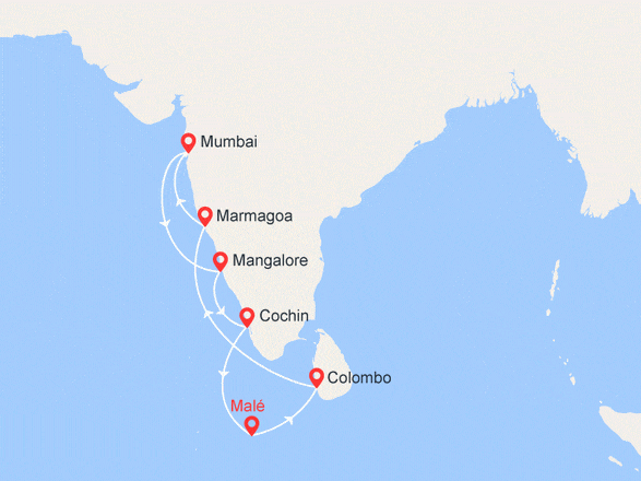 itinéraire croisière Océan Indien : Maldives, Sri Lanka, Inde
