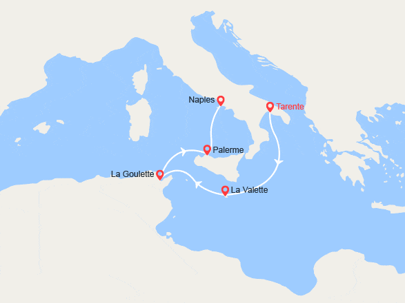 itinéraire croisière Méditerranée Occidentale : Malte, Italie : de Tarente à Naples