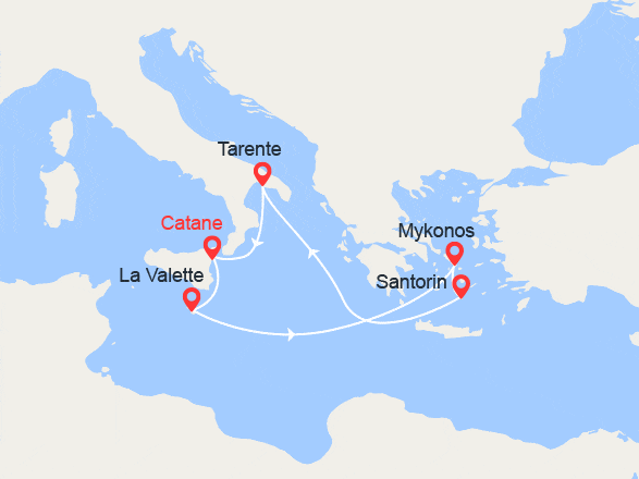 itinéraire croisière Méditerranée Orientale : Malte et Iles Grecques