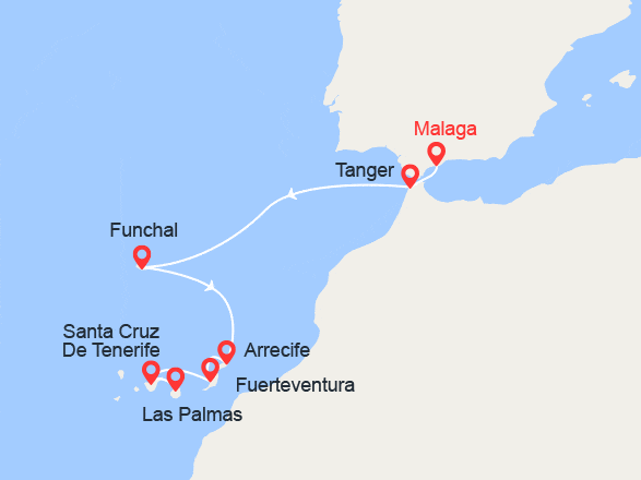 itinéraire croisière Canaries Madère - Canaries Madère : Maroc, Madère et Iles Canaries