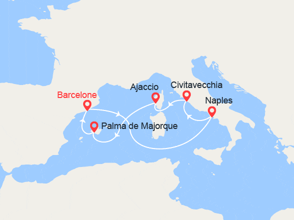 itinéraire croisière Iles Baléares : Méditerranée: Italie, Corse, Majorque