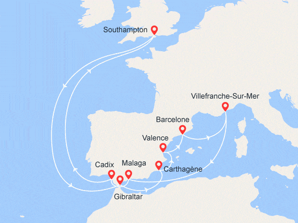 itinéraire croisière Méditerranée : Méditerranée et Atlantique