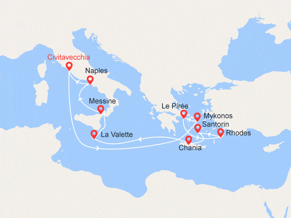 itinéraire croisière Iles grecques - Iles grecques : Méditerranée et Îles Grecques