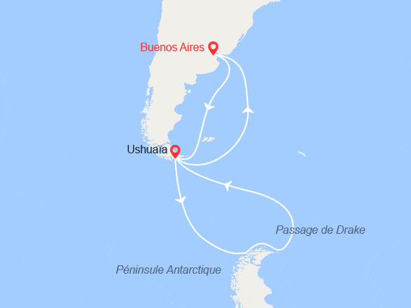 itin&eacute;raire croisi&egrave;re Groenland - Arctique - Antarctique : Merveilles de l'Antarctique 