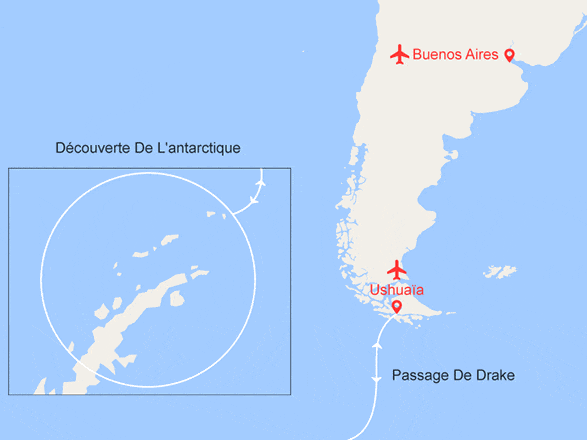 itinéraire croisière Groenland - Arctique - Antarctique : Merveilles de l’Antarctique