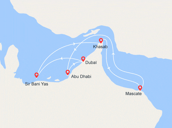 itinéraire croisière Moyen Orient : Merveilles du Moyen Orient