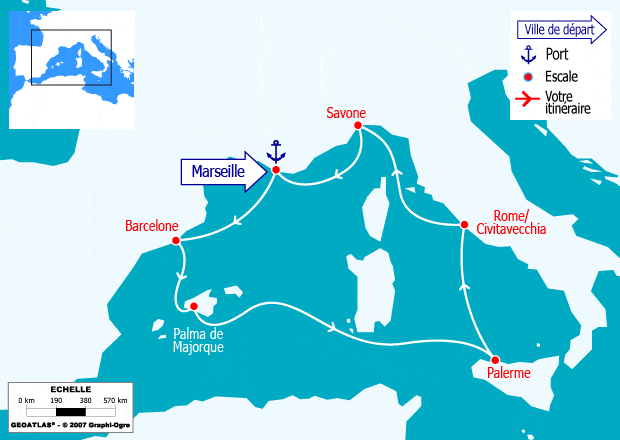 itinéraire croisière Iles Baléares : Merveilleuse Méditerranée : Espagne, Baléares, Italie