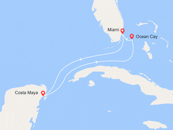 itinéraire croisière Caraïbes et Antilles - Cuba : Mexique & Bahamas