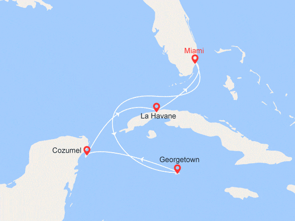 itinéraire croisière Cuba - Cuba : Mexique & MSC Ocean Cay aux Bahamas
