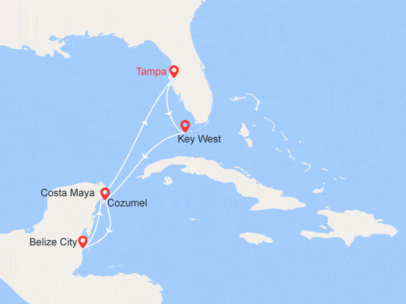 itinéraire croisière Caraïbes et Antilles : Mexique, Belize