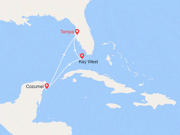 itinéraire croisière Caraïbes et Antilles : Mexique, Etats-Unis