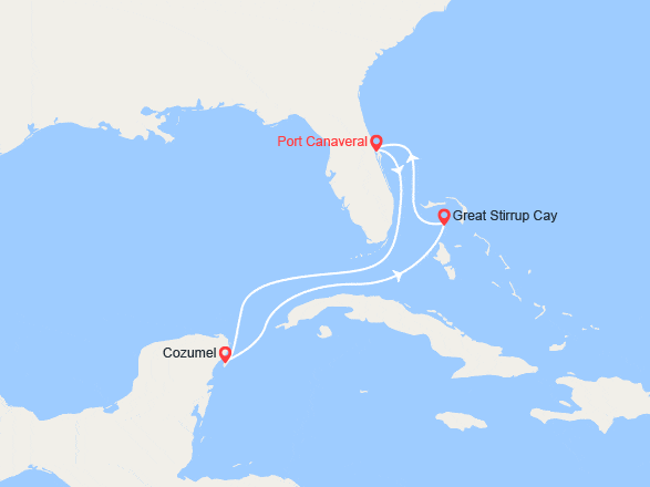 itin&eacute;raire croisi&egrave;re Caraïbes et Antilles : Mexique, Great Stirrup Cay 