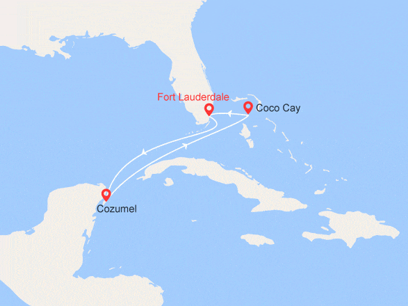 itinéraire croisière Caraïbes et Antilles : Mexique et Bahamas