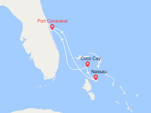 itinéraire croisière Caraïbes et Antilles : Minicroisière aux Bahamas