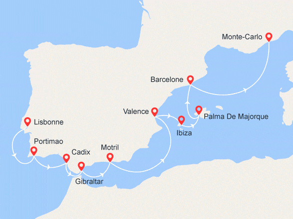 itinéraire croisière Iles grecques : Monte-Carlo/Venise : Toscane, Sicile, îles grecques, Croatie... VOL OFFERT