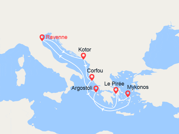 itinéraire croisière Iles grecques : Monténégro, Iles Grecques