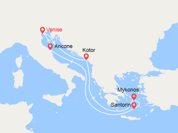 itinéraire croisière Iles grecques : Monténégro, Iles grecques, Italie
