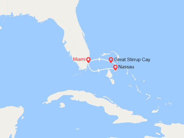 itinéraire croisière Caraïbes et Antilles : Nassau, Bahamas, Great Stirrup Cay