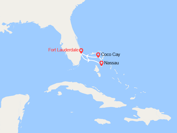 itinéraire croisière Caraïbes et Antilles : Nassau et CocoCay