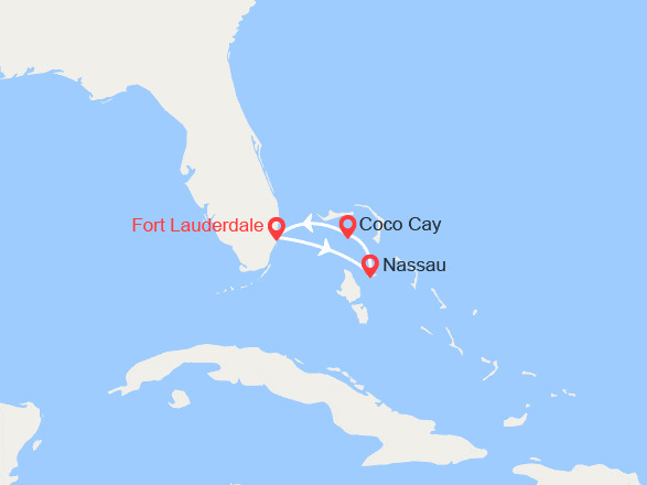 itinéraire croisière Caraïbes et Antilles : Nassau et CocoCay