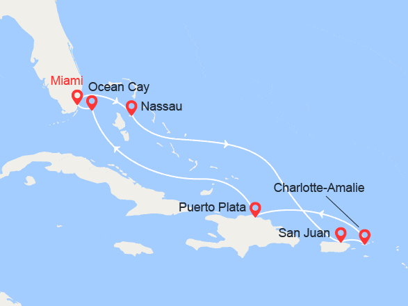 itinéraire croisière Caraïbes et Antilles : Noël aux Caraïbes