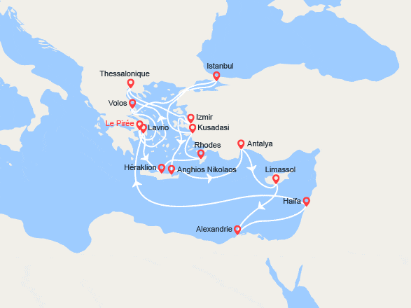 itinéraire croisière Iles grecques : Noël et Nouvel An à bord: Grèce, Turquie, Egypte, Israël