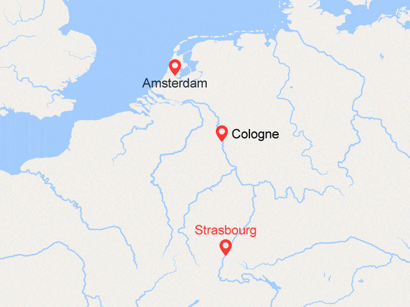 itinéraire croisière Rhin et ses affluents : Noël rhénan et hollandais : de Strasbourg vers le pays des moulins (NOB)