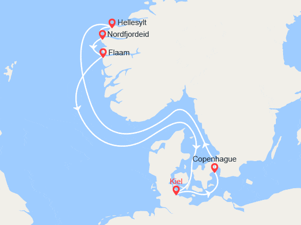 itinéraire croisière Fjords : Norvège : Hellesylt, Nordfjordeid, Flam