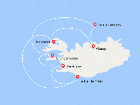 itinéraire croisière Europe du Nord - Islande : NOUVEAU YACHT 2020 : Mosaïque islandaise