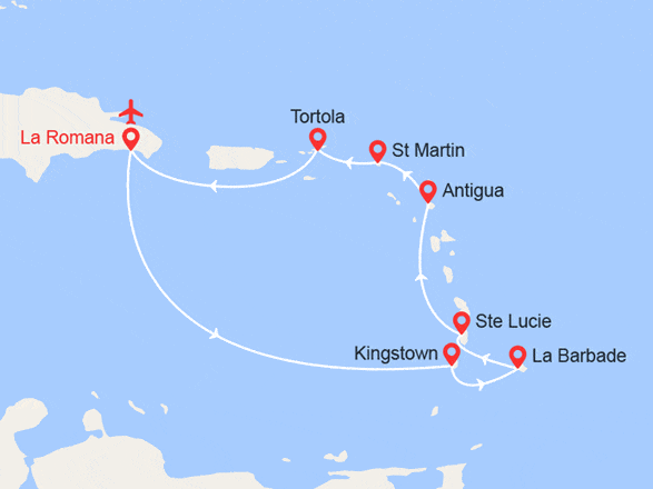 itinéraire croisière Caraïbes et Antilles : Nouvel An aux Antilles