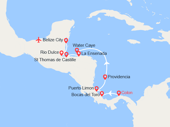 itinéraire croisière Caraïbes et Antilles : Odyssée tropicale en Amérique centrale
