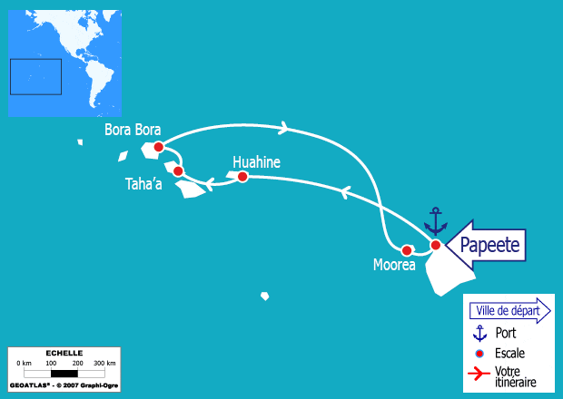 itinéraire croisière Tahiti Polynésie : OFFRE ANNIVERSAIRE : Tahiti et les Iles de la Société