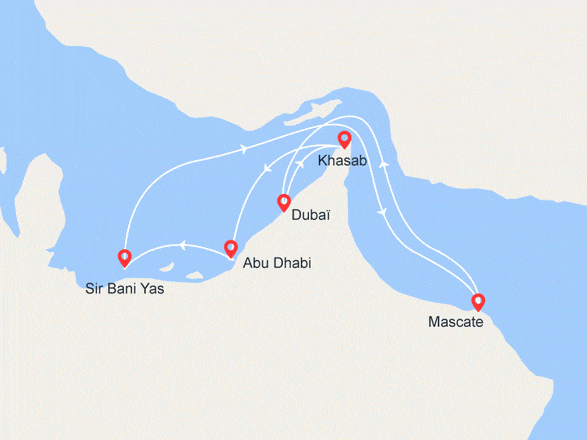 itinéraire croisière Moyen Orient : Oman et les Emirats