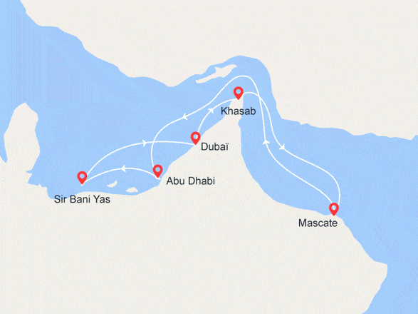 itinéraire croisière Moyen Orient : Oman et les Emirats