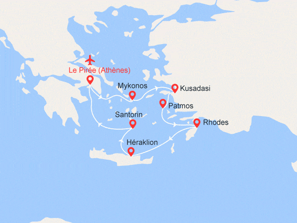 itinéraire croisière Iles grecques : PACK EXCLUSIF ! Emblématique Mer Egée - Vols inclus