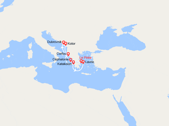 itin&eacute;raire croisi&egrave;re Méditerranée Orientale : Paradisiaque Adriatique : Grèce et Croatie 