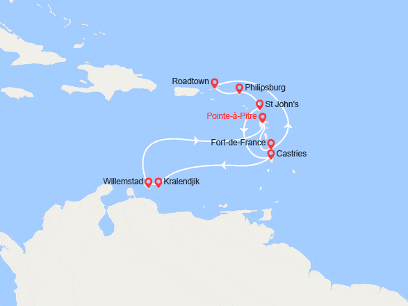 itin&eacute;raire croisi&egrave;re Caraïbes et Antilles : Parfums des Caraïbes 