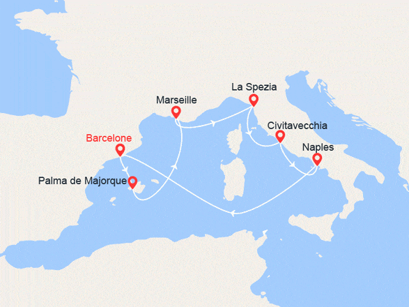 itinéraire croisière Méditerranée Occidentale : Parfums Méditérranéens