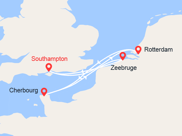 itin&eacute;raire croisi&egrave;re Europe du Nord : Pays Bas, France, Belgique 