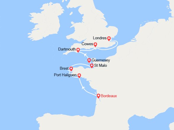itin&eacute;raire croisi&egrave;re Méditerranée Occidentale : Paysages et Iles d' Atlantique Nord 