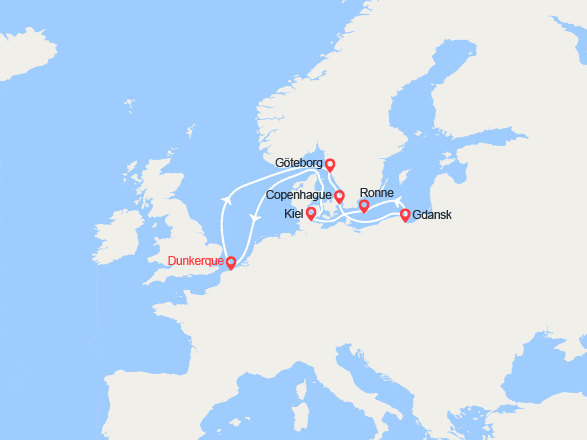 itin&eacute;raire croisi&egrave;re Baltique : Perles de la mer Baltique - croisière thématique Bridge 