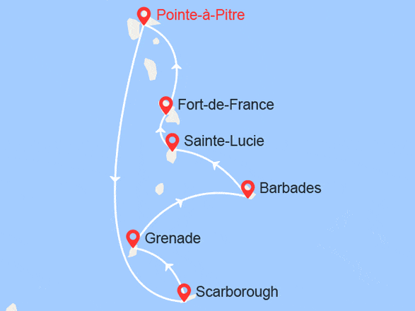 itinéraire croisière Caraïbes et Antilles : Perles des Antilles