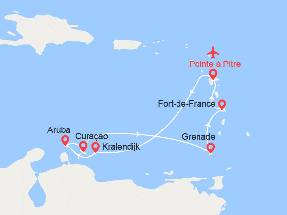 itinéraire croisière Caraïbes et Antilles : Perles des Antilles