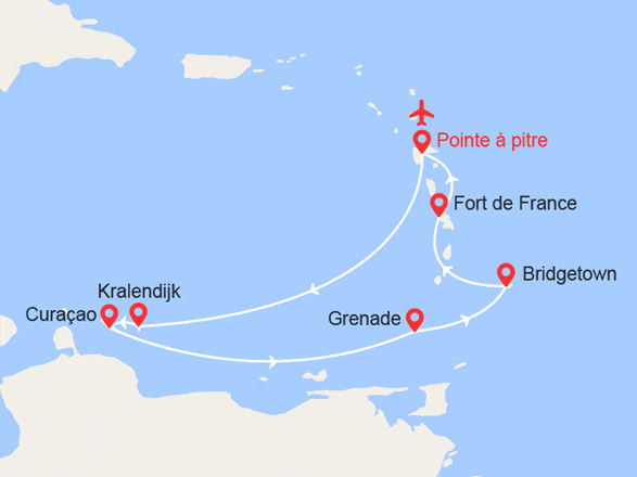 itinéraire croisière Caraïbes et Antilles : Perles des Antilles