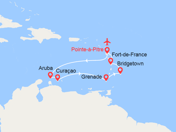 itinéraire croisière Caraïbes et Antilles : Perles des Antilles