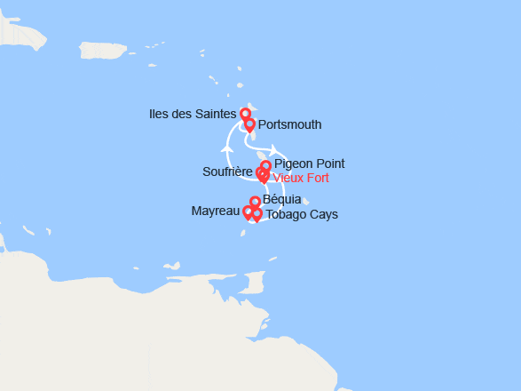 itinéraire croisière Caraïbes et Antilles : Perles des Antilles 